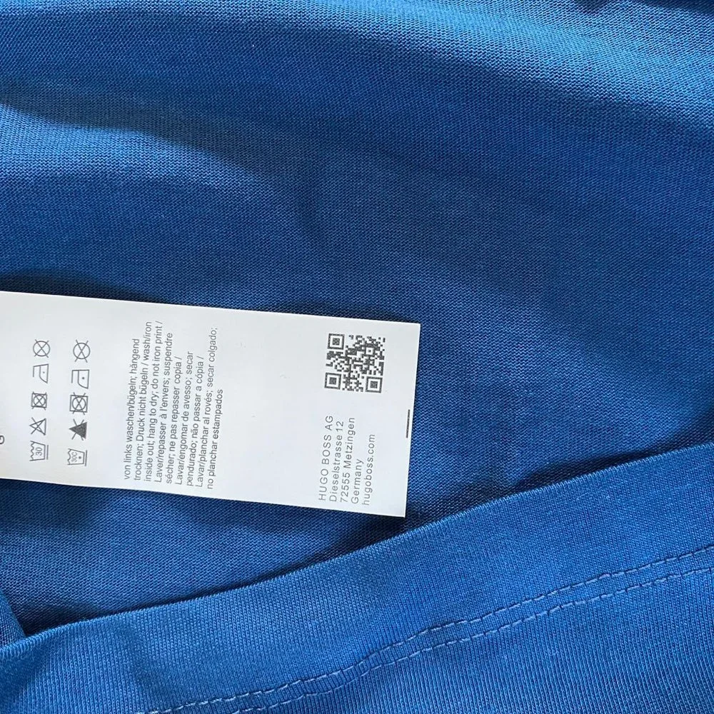 NWT Men's HUGO BOSS Cotton T-Shirts Color Dark Blue Size S, M, L, XL, XXL - Picture 5 of 6